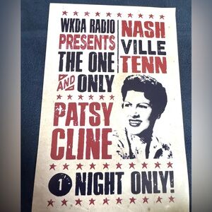 New "Vintage" Patsy Cline Concert 4x6 Sticker